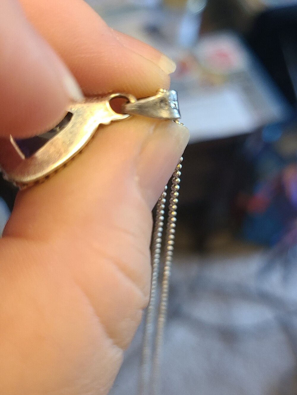 Sterling Amethyst Pendant Necklace - Picture 8 of 8
